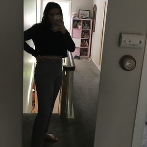 Flare plaid pants with chain